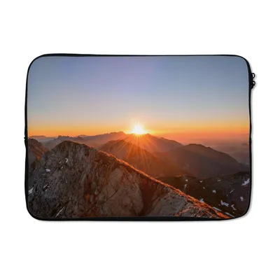 Produktbild von MuchoWow® Laptop Hülle 13 Zoll Berg - Landschaft - Sonne Laptoptasche - Laptophülle - Sleeve - Rundumschutz