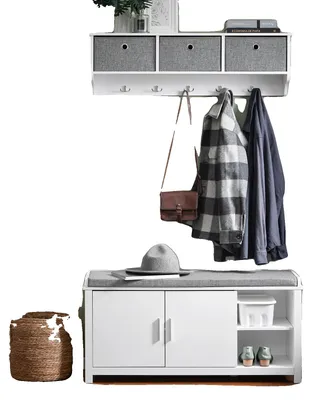 Productafbeelding van Schoenenbank, verstelbare hoogte, ruimtebesparend design, WIT
