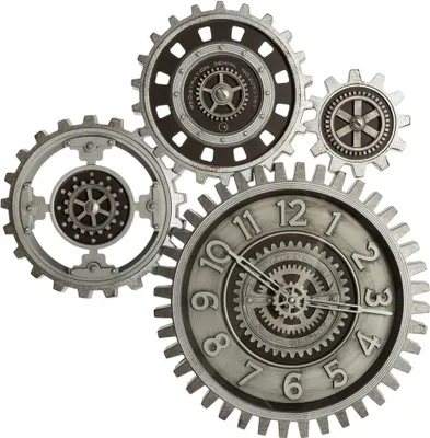 Produktbild von Atmosphera Créateur d'intérieur Wanduhr Gears Kunststoff grau 58 cm x 57 cm x 4 cm