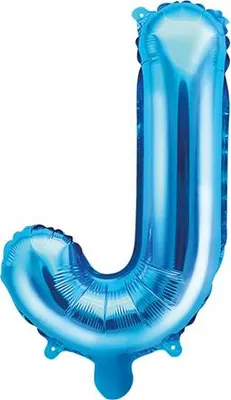 Immagine prodotto di Palloncino in foil lettera "J", 35 cm, blu (1 scatola / 50 pezzi)