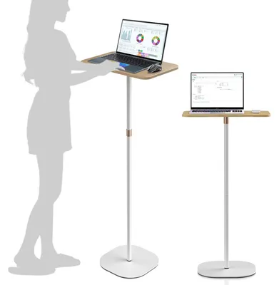 Image de Bureau réglable en hauteur - Bureau mobile pour ordinateur portable et projecteur