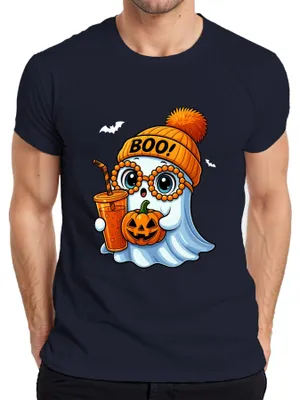 Produktbild von Halloween BOO Geist Kürbis SüßesOderSaures Niedlich Kinder Herbst Herren T-Shirt, Navy, M