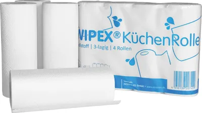 Produktbild von Nordvlies Küchenrolle Wipex Küchenrolle weiß 3lg Wipex 4x50 Tücher