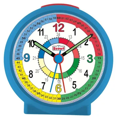Produktbild von Scout Kinder Wecker 280001049 LearnTheTime hellblau rot