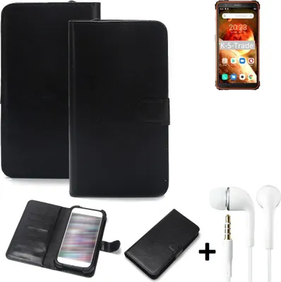 Produktbild von K-S-Trade Wallet Case Handyhülle kompatibel mit Blackview BV6600 Schutzhülle Flip cover Flipstyle Tasche Hülle Flipcover Slim Bumper schwarz + in