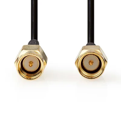 Produktbild von Nedis Antennenkabel - SMA-Stecker - SMA-Stecker - Vergoldet - 50 Ohm - Einzeln geschirmt - 5.00 m - Rund - PVC - Schwarz - Label