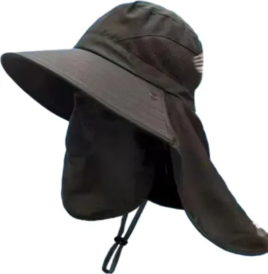 Produktbild von Sommer-Sonnenhut mit Gesichtsschutz, Nackenklappe, verstellbarem Kinnriemen, atmungsaktiv, UV-Schutz, für Herren und Damen, zum Klettern im Freien, Wandern, Angeln, Reisen, breite Krempe