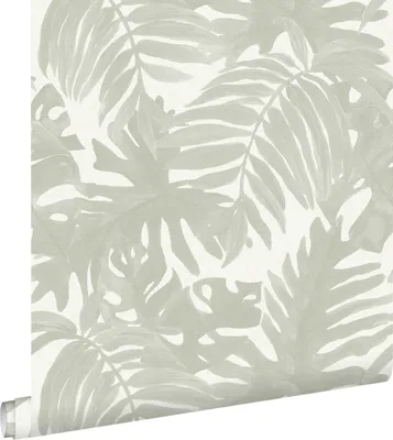 Imagen del producto de ESTAhome papel pintado hojas tropicales gris claro 53 cm x 10.05 m
