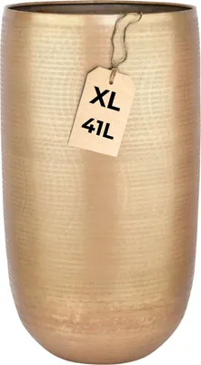 Produktbild von Marrakesch XXL Aluminium Blumenkübel Bodenvase 54 cm Hoch gold Matt | Pflanzentopf Blumensäule 41 L groß rund für Outdoor Indoor | Blumentopf Blumentöpfe Camiel für Garten Balkon & Wohnzimmer