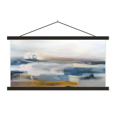 Produktbild von MuchoWow® Textilposter Ölgemälde - Abstrakt 60x30 cm mit schwarzem Rahmen - Textilien