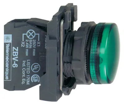 Image de Schneider Electric Voyant lumineux vert, +LED 24V AC/DC XB5AVB3