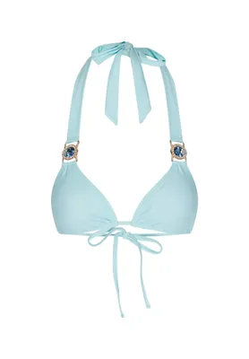 Produktbild von Moda Minx Bikinioberteil Amour Triangel Top mit stilvollem Steinbesatz Baby Blue S