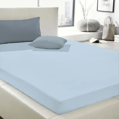 Immagine prodotto di Dormisette by Wülfing - Lenzuolo elastico in jersey - Misura: 180-200/200-220 cm - Colore: 301 azzurro