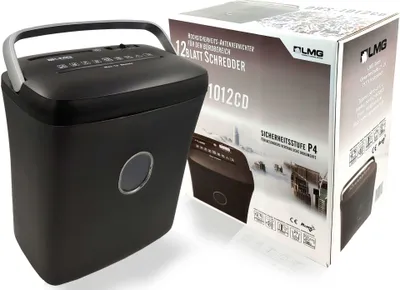 Produktbild von LMG Germany Aktenvernichter DWS-1012CD, 12 Blatt, P4 Kreuzschnitt, 21 Liter, für Papier, CDs und Kreditkarten