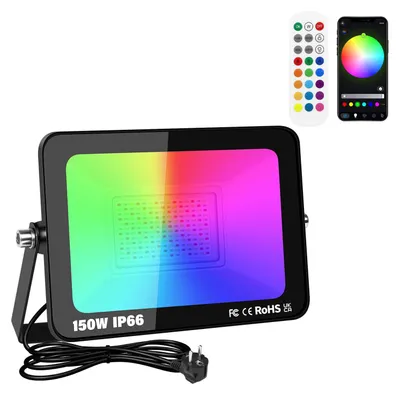 Obrázek produktu pro LED reflektor RGB, 150 W, s dálkovým ovládáním a aplikací