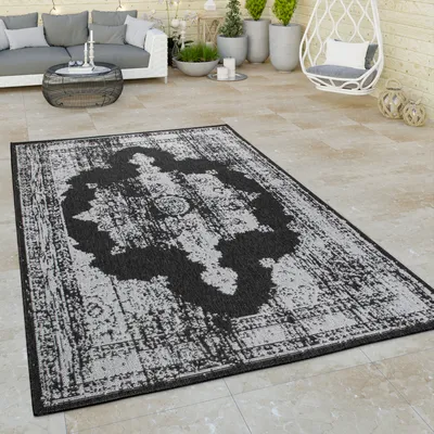 Produktbild von In- & Outdoor Teppich Balkon Terrasse Küchenteppich Vintage Moderne Muster Grösse 120x160 cm