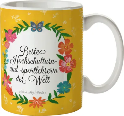 Produktbild von Mr. & Mrs. Panda Kaffeetasse Hochschulturn- und -sportlehrerin - Geschenk, Tasse, mit Motiv, Berufsschule, Trinkbecher, Beruf, Diplom, Gratulation, Pott, Berufsausbildung