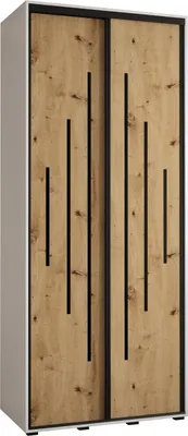 Produktbild von MEBLE KRYSPOL Davos 12 Schrank, zwei Türen - 235,2x110x45 cm - Weiß Artisan Schwarz