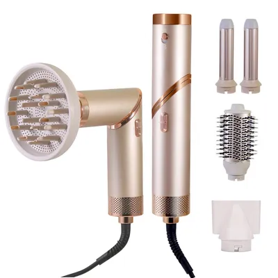 Produktbild von 5-in-1 Haartrockner Warmluftbürste, automatischer Lockenwickler mit Diffusor, Hochgeschwindigkeits-Haartrockner mit 110.000 U/min,schnelle Trocknung