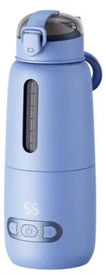 Obrázek produktu pro Přenosný modrý ohřívač lahví do auta, 350 ml, nabíjení přes USB, rychlý ohřívač mléka