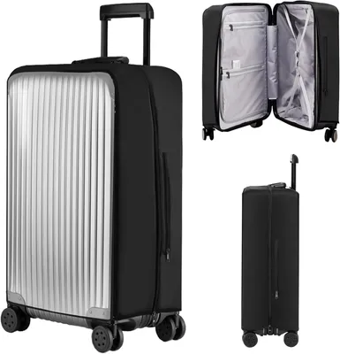 Imagen del producto de Funda elástica e impermeable para maleta, de 20 pulgadas, con cremallera, funda protectora transparente para maletas con ruedas