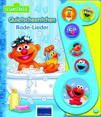Immagine prodotto di Sesamstraße - Quietscheentchen Bade-Lieder - Liederbuch mit Sound - Pappbilderbuch mit 6 Melodien