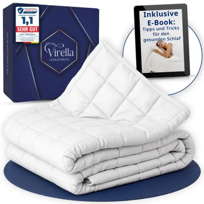 Produktbild von Virella Gewichtsdecke 135x200 7kg - Schwere Bettdecke aus 100% Baumwolle - Anti Stress Therapiedecke