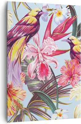 Produktbild von Bild auf Leinwand - Leinwandbild - Einteilig - Blume Vogel Sommer - 70x100cm - Wand Bild - Wanddeko - Wandbilder - Leinwanddruck - Wanddekoration - Leinwand bilder - Wandbild - PA70x100-3485