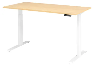 Imagen del producto de Escritorio de pie y sentado XDBK16, 1600 x 800 x 640-1290 mm, arce/blanco
