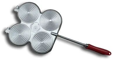 Bakijzer für Aluminium, 4 Tassen, silber/schwarz, ofenfest