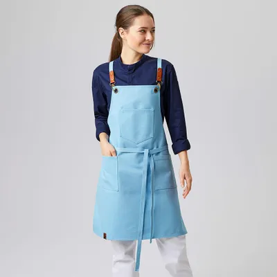 Produktbild von Latzschürze B 70 x L 80 cm light blue : light blue : 100% Baumwolle