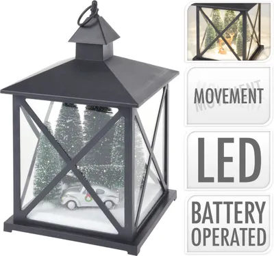 Zdjęcie produktu dla PROGARDEN Lucerna s LED osvětlením a pohybující se vánoční dekorací 38 cm SOB KO-AX5306570sob