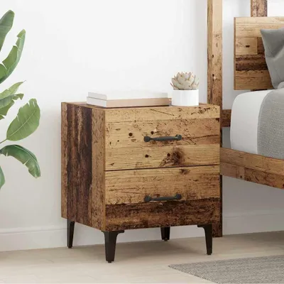 Image de vidaXL Armoire de lit en vieux bois 40 x 35 x 47,5 cm Matériau dérivé du bois