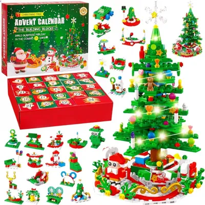Produktbild von Weihnachten Adventskalender Erwachsene Kinder LED Weihnachtsbaum Gebäude Set(701 stück)