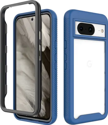 Image de Google Pixel 8 Case, Hybrid Transparent Back Cover, Rugged TPU Bumper, Shockproof Case pour Google Pixel 8 Navy Blue