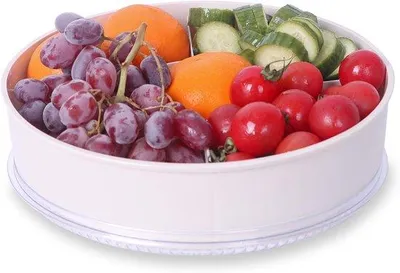 Image de Assiette ronde à collation avec des compartiments pour les fruits