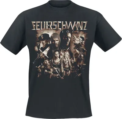 Produktbild von Feuerschwanz T-Shirt Herren Warriors schwarz Band-Merch, Bands 100% Baumwolle M