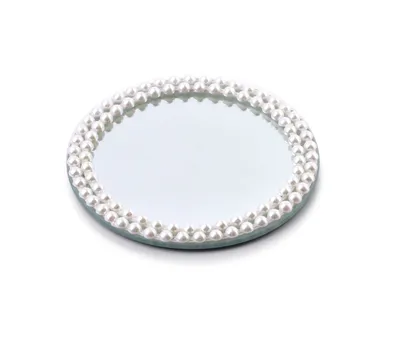Productafbeelding van Kersttafelonderzetter, 15 cm, glas. Onderzetter voor kaarsen, kandelaar. MONDEX MARGOT