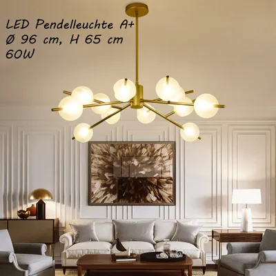 Immagine prodotto di Eurotondisplay 9073-12 LED Lampada da soffitto Nuovo lampadario a soffitto a sospensione Soggiorno Camera da letto