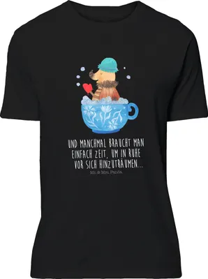 Produktbild von Mr. & Mrs. Panda Größe L T-Shirt Nachtfalter Schaumbad - Schwarz - Geschenk, mit Spruch, WC, Tasse, Badezimmerdeko, Tshirt, Bad, Lustige Sprüche, Träumen, Shirt