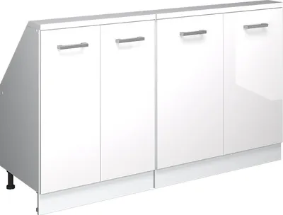Produktbild von Küchenschrank für Dachschrägen Vicco R-Line Weiß Hochglanz 140 cm 2er Set, Model 58168
