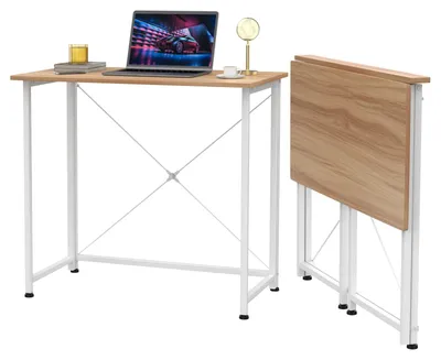 Produktbild von Klappschreibtisch - Computertisch - Für kleine Räume - Rechteckig - Metallgestell - 80x45x75 cm - Holzoptik