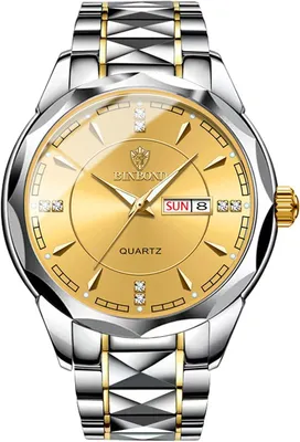 Produktbild von Watch Für Herren, 3ATM Wasserdicht Kalender diamantförmiges Analoge Quarz Paaruhren Herrenuhren Edelstahlarmband Uhr mit leuchtende Zeiger