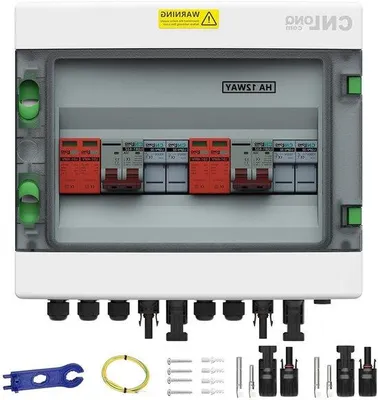 Produktbild von Solarstromverteilungskasten - IP65 wasserdicht - 2 Eingänge 2 Ausgänge - Grau