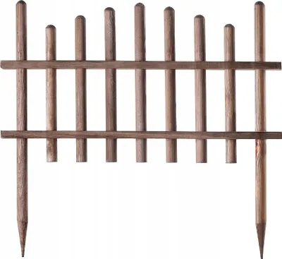 Image de Palissade de jardin - Bordure de parterre en bois - Bois de pin - 60 x 35 cm - Bordure de parterre/clôture de jardin - Marron