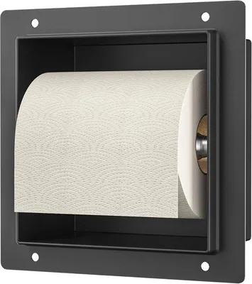 Produktbild von Toilettenpapierhalter Wandmontage Edelstahl 14,5 cm Schwarz