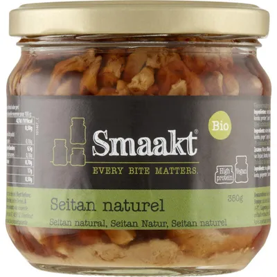 Immagine prodotto di Smaakt Seitan naturel 350 g - Vegano, ricco di proteine, versatile, contiene glutine, perfetto per friggere, grigliare o cucinare