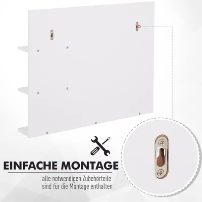 Productafbeelding van Kleankin badspiegel met 3 opbergvakken, wandspiegel, spiegelkast, badkamer, MDF