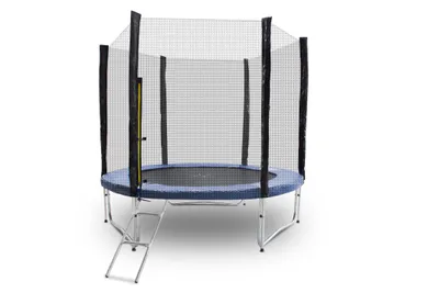 Produktbild von Trampolin-King 250cm Trampolin mit Sicherheitsnetz Randabdeckung Leiter Blau MS-16527