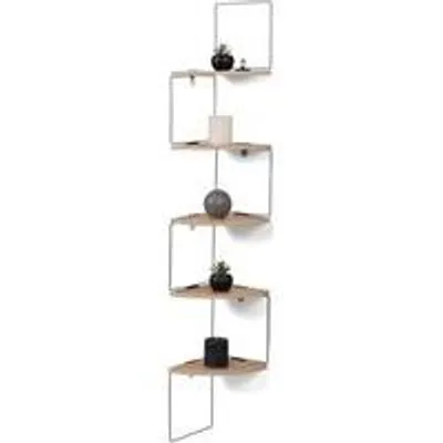 Produktbild von Famanu Eckregal 5 Ebenen, Holz und Metall, industrielles Design